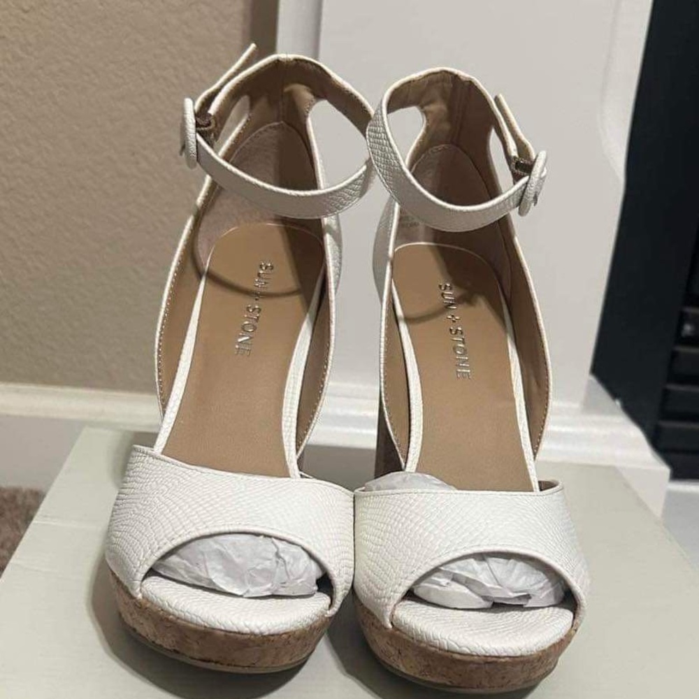 Sun and Stone Heels - White